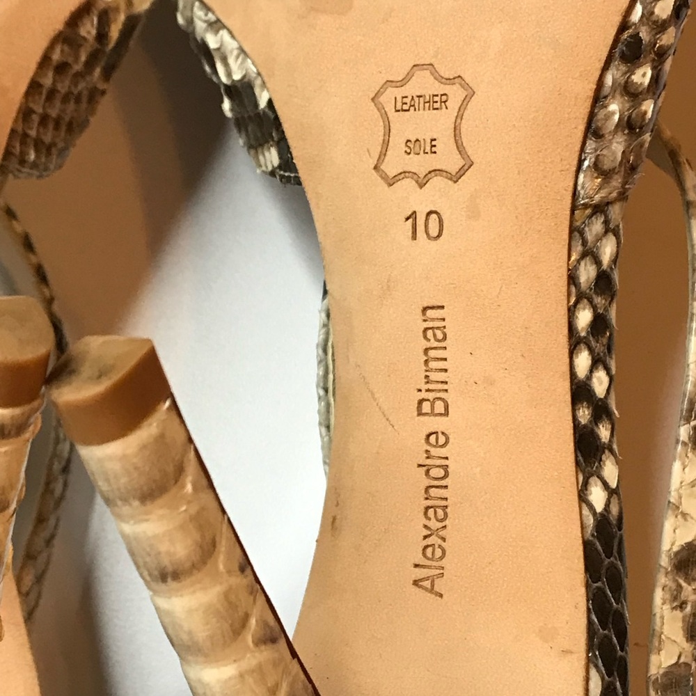 Alexandre Birman Cream/Brown Python Heels - image 8